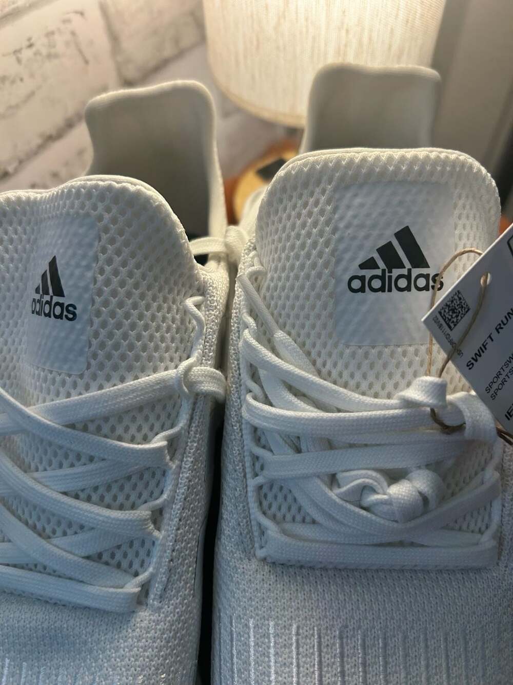 Adidas Men's Swift Run 1.0 Lifestyle Sneakers in Cloud White/Gum (IE7475) - Picture 8 of 12